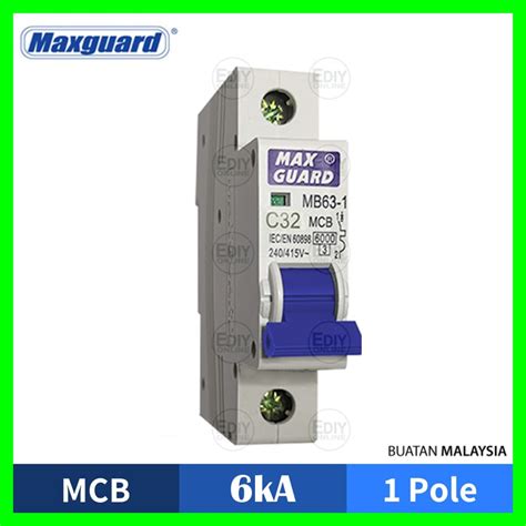 Ready Stok Maxguard Mcb Ka A Pole P Rccb Main Switch Elcb Db