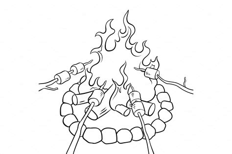 Campfire Coloring Pages