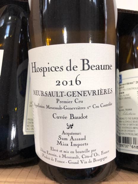 2016 Hospices de Beaune Meursault 1er Cru Les Genevrières Cuvée Baudot