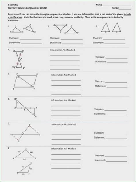 Triangle Congruence Proof Worksheets