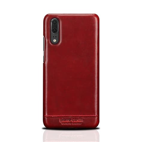 PIERRE CARDIN Skórzane Etui Plecki do Huawei P20 czerwone RencaGSM pl