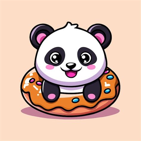 Premium Vector Cute Panda Bear Hand Drawn Flat Stylish Mascot Cartoon Character Drawing