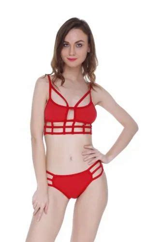 Red Lycra Cotton Lingerie Set Free At Set In New Delhi ID
