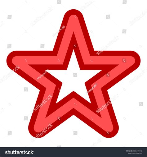 Star Symbol Icon Red Simple Hollow Stock Vector Royalty Free