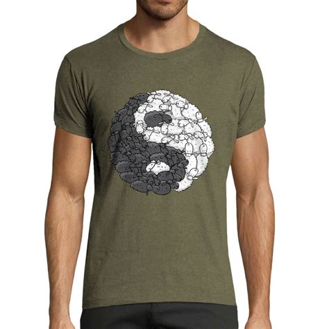 T Shirt Homme Fit Yin Yang Moutons