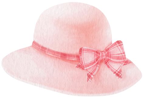 Cute Pink Hat Watercolor Illustration For Summer Decorative Element