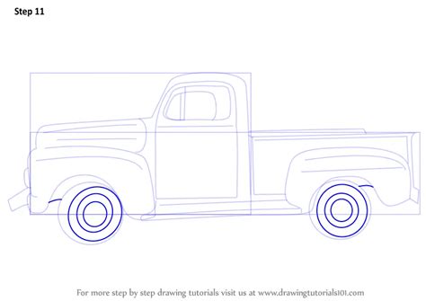 Learn How To Draw A Vintage Truck Vintage Step By Step Drawing Tutorials