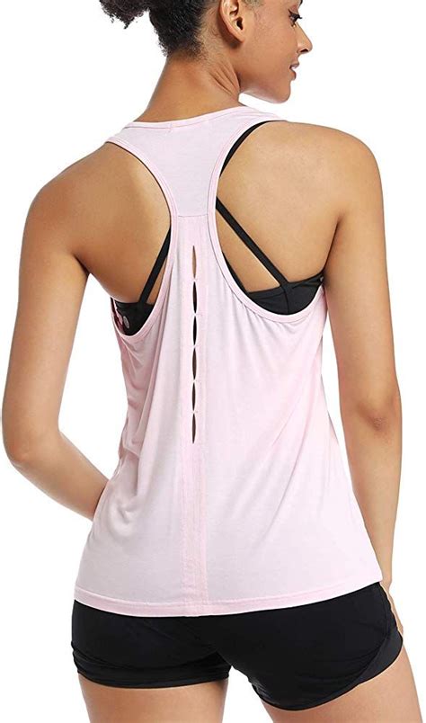 Aeuui Workout Racerback Tank Tops Back Hollow Out Cute Yoga