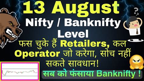 13th August Banknifty And Nifty Level Analysis 13th August Friday Nifty