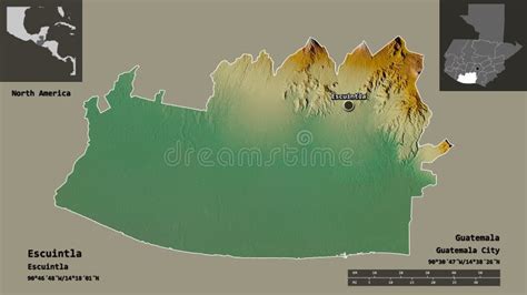 Escuintla, Department of Guatemala, Zoomed. Administrative Stock Illustration - Illustration of ...