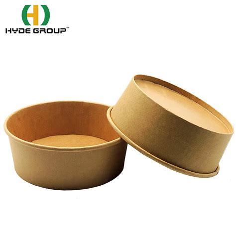 Ml Disposable Food Container Customized Logo Hot Soup Salad Paper Bowl Salad Paper Bowl