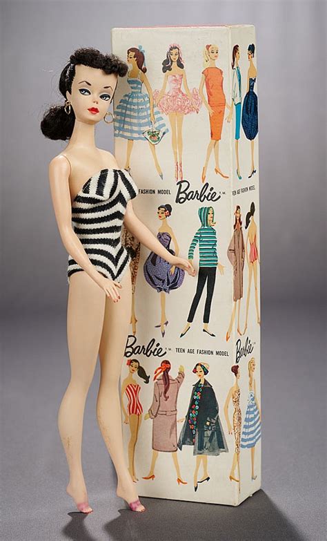 Premier Barbie Brunette Ponytail In Box With Posing Stand