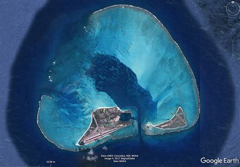 Pacific Wrecks Satellite View Of Midway Atoll