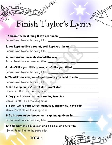 Swiftie Party Games Bundle Taylor Swift Inspired Activities Scavenger