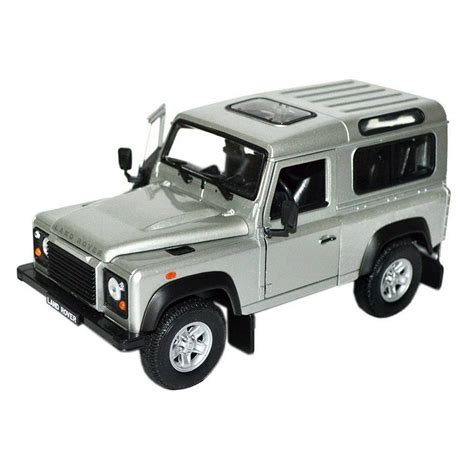 Miniatura Carro Land Rover Defender Prata Welly