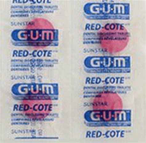 GUM Red Cote Disclosing Plaque Tablets Sabor Cereza 40 Tabletas