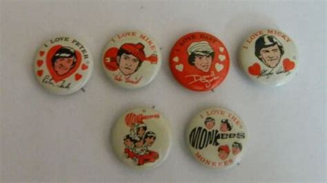 1960s 6 Monkees Pins Pinback Buttons Ebay