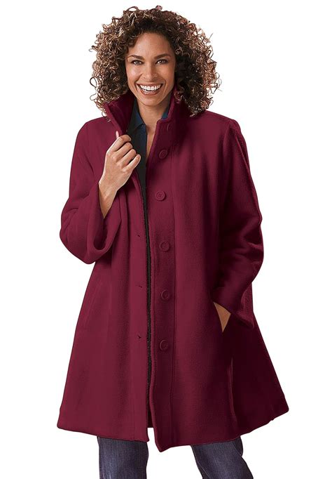 Jacket Swing Style In Cozy Fleece Plus Size Coats Plus Size