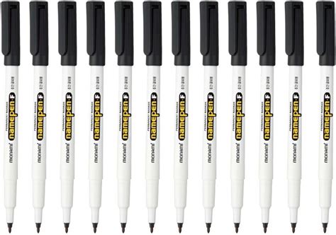 Monami Name Pen F Medium Point Permanent Marker Oil Based Pen Black