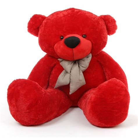 Bitsy Cuddles Soft And Huggable Jumbo Red Teddy Bear In Giant Teddy