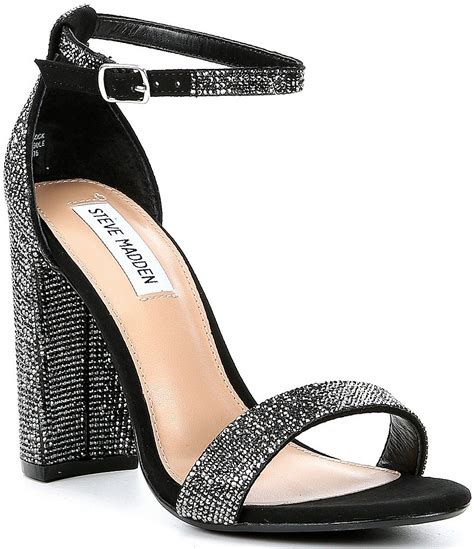 Steve Madden Carrson Rhinestone Ankle Strap Block Heel Dress Sandals Dillards