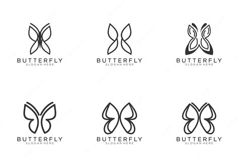 Premium Vector Butterfly Logo Vector Set Black