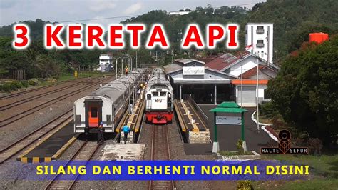 3 Kereta Api Silang Dan Berhenti Normal Di Stasiun Banjar Argo Wilis