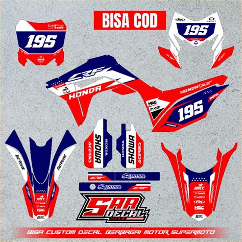 Jual DECAL CRF 150L FULL BODY DECAL SUPERMOTO MOTO CROSS DECAL CRF