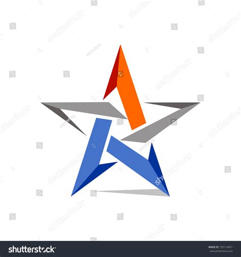 Stylized Star Logo Design Template Vector Royalty Free Stock Vector