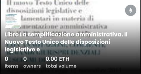 Libro La Semplificazione Amministrativa Il Nuovo Testo Unico Delle