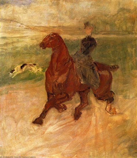 Art Reproductions Woman Rider And Dog 1899 By Henri De Toulouse