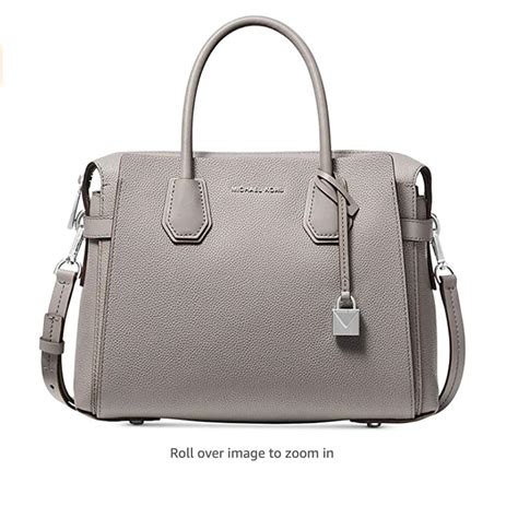 Michael Kors Mercer Belted Leather Satchel Pearl Grey 047882536784