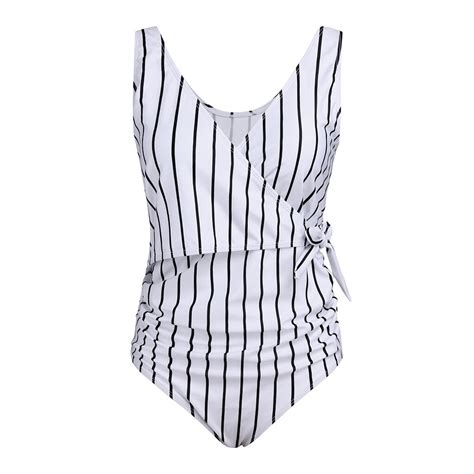 Vrouwen Moederschap Zwangere Badpak Streep Bikini Grandado