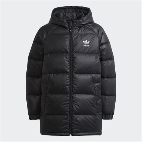 Adidas Adicolor Elongated Down Jacket Black Free Delivery Adidas Uk