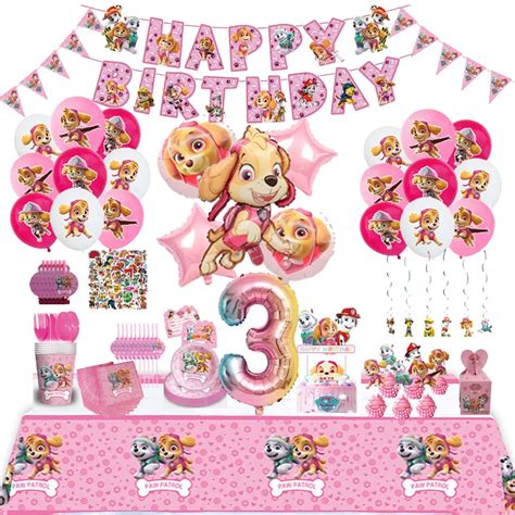 Paw Patrol Rosa Compleanno Skye Decorazioni Per Feste A Tema Set Di