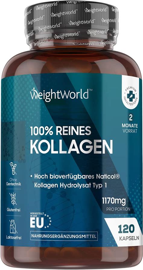 Kollagen Kapseln 1170mg Pures Marine Collagen 120 Kapseln NatiCol