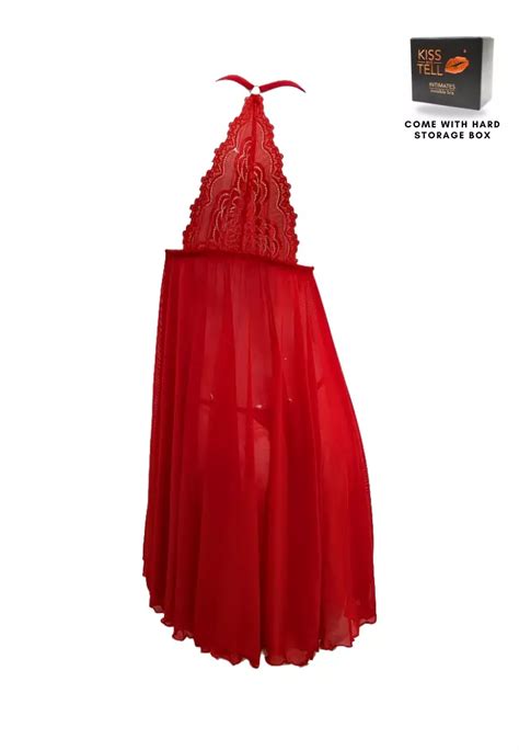 Buy Kiss Tell Premium Willa Lingerie Corset Night Gown Nighties In Red 2023 Online ZALORA