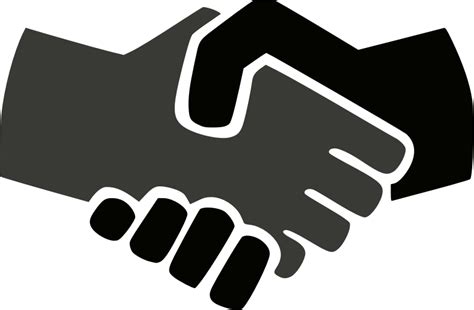 Handshake black and white - Openclipart