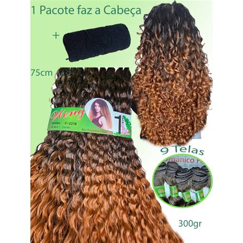 Cabelo Weng Orgânico Cacheado 9 Telas 75cm ENVIO IMEDIATO Shopee Brasil