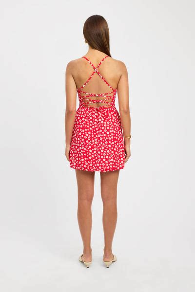 Buy Scarlet Cross Back Mini Dress Strawberry Online Australia