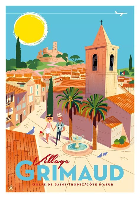 Affiche Village Grimaud Affiches De Voyage R Tro Affiches De Voyage