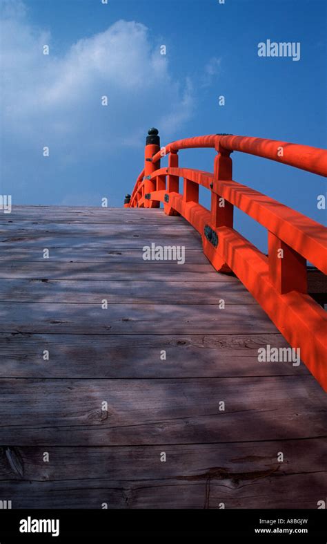 Traditional Japanese wooden bridge, Itsukushima Shrine, Miyajima, Japan Stock Photo - Alamy