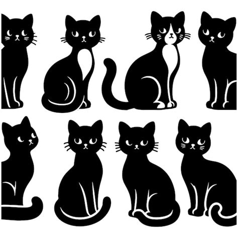 Premium Vector Cute Cat Vector Illustration Set