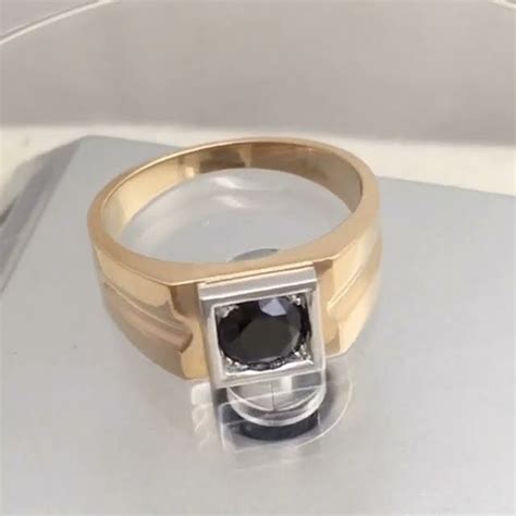 кольцо мужское с черным бриллиантом #ring #золото #золото #jewelry # ...