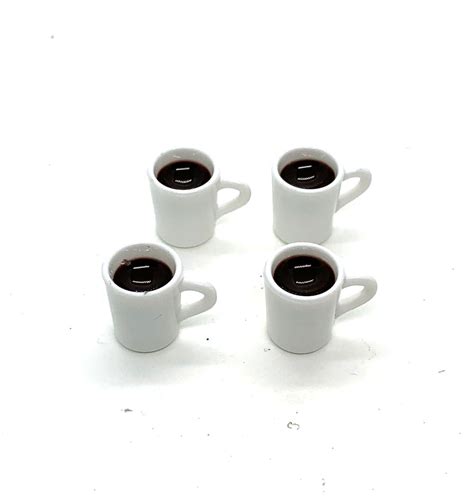 NUEVO Miniatura Tazas de café blanco Conjunto de 4 tazas Casa Etsy