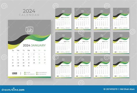 Wall Calendar 2024 Vector Wall Calendar 2024 Corporate And Business