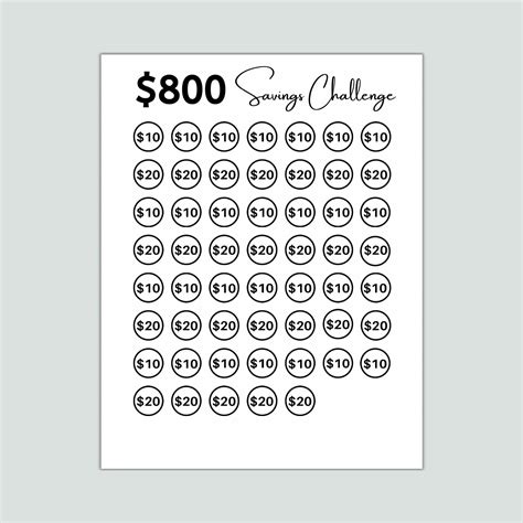 Money Savings Challenge Printable Savings Tracker Etsy