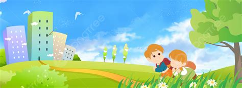 Fresh Cartoon Schooling On The Road Character School Background, Fresh, Cartoon, School ...