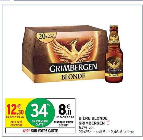 Promo Bière Blonde Grimbergen chez Intermarché Hyper iCatalogue fr