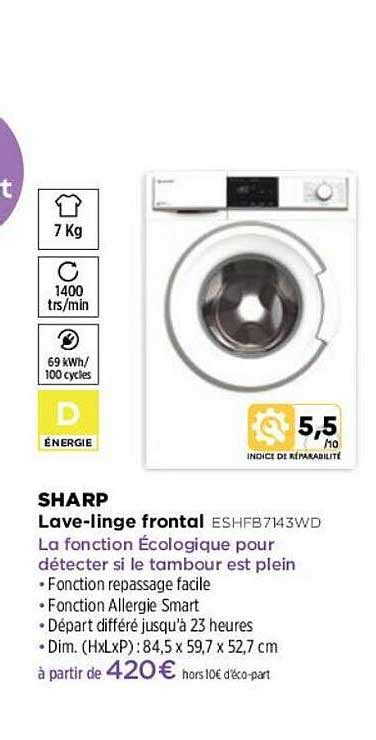 Promo Lave Linge Frontal Sharp Chez Pulsat Icatalogue Fr